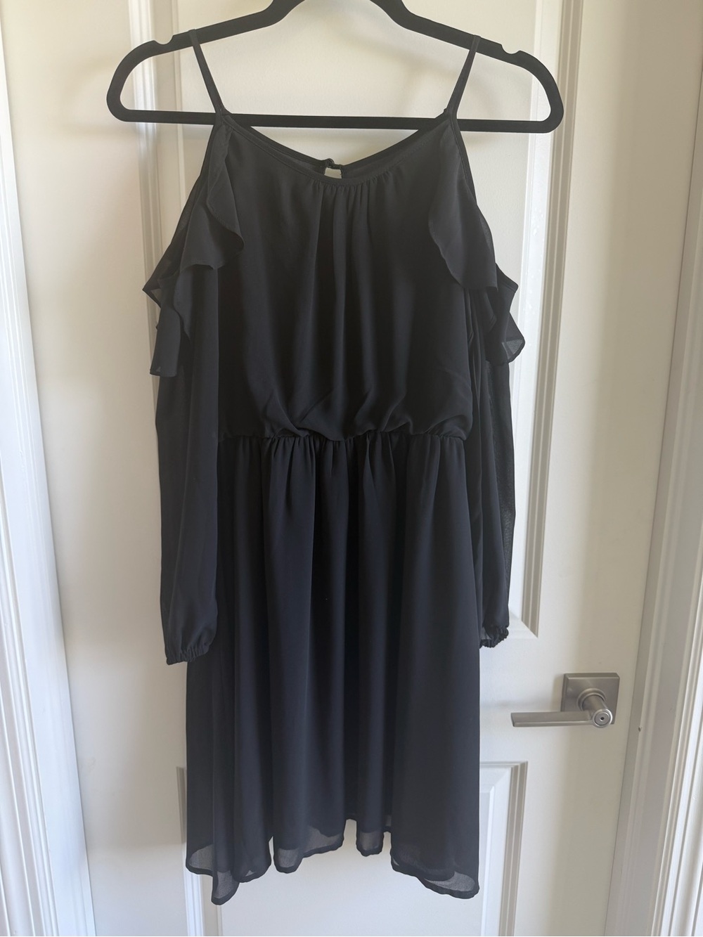 VICI Collection x Ya Los Angeles Black Silk Ruffle Mini Dress
